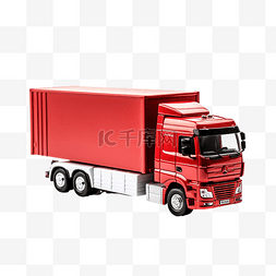 玩具汽车红色图片_红色玩具车的节日卡车与独立的集