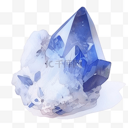 蓝宝石水晶水彩插图