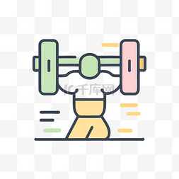运动界面设计图片_背景中举起杠铃锻炼的男子 向量