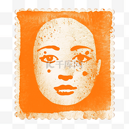 邮票橙色的脸