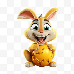 兔子人物微笑有趣复活节快乐卡通