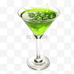 水果饮料图片_万圣节幽灵饮料绿色马提尼鸡尾酒