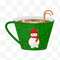 冬季卡通图片_一杯热咖啡热饮