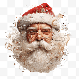 圣诞老人的构图与圣诞快乐写在他