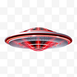 红色条纹飞碟插图通过发光向下飞