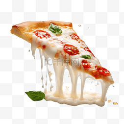 可口的披萨图片_一片融化的马苏里拉披萨