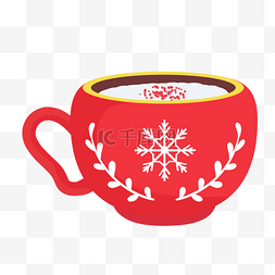 红色雪花卡布奇诺咖啡
