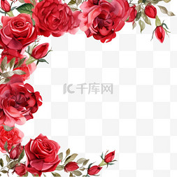 AICG玫瑰花框元素立体免抠图案