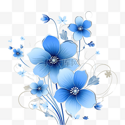 七彩盒图片_可爱的七彩蓝色花朵