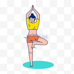 瑜伽老师和瑜伽垫图片_瑜伽健身卡通女孩