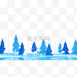 闪亮的边框图片_圣诞麋鹿光效蓝色边框