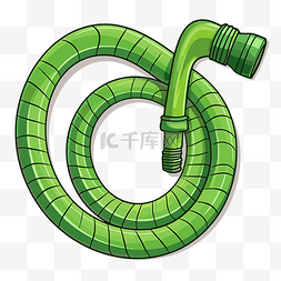 软管剪贴画卡通绿色软管与白色背