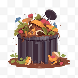 堆肥箱剪贴画垃圾与腐烂的蔬菜和