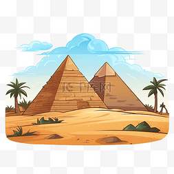 埃及金字塔psd图片_沙漠中的大金字塔