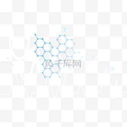 医学背景与六角形形状边框横图听