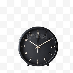 灰色混凝土桌上的黑色时钟，周围