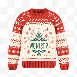 十二月你好图片_带有冬季报价的圣诞针织毛衣，用