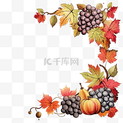 金秋十月图片_收获季节和感恩节的装饰角框