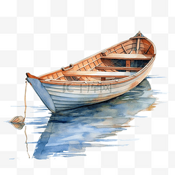 水彩划艇贡多拉