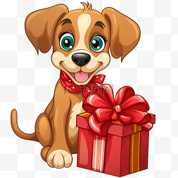 带礼物的老人图片_圣诞节期间带礼物的有趣狗动物角