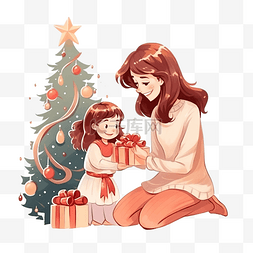 给孩子们的礼物图片_圣诞快乐，节日快乐，妈妈在圣诞