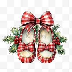圣诞快乐概念贺卡明信片与拖鞋