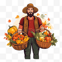 秋季种植生态水果和蔬菜的农民