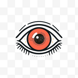 像素眼睛素材图片_橙色的眼睛，黑色的眼窝 向量