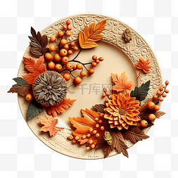 秋季盘子餐桌约会感恩节装饰