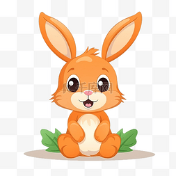 头像框架兔子或野兔与胡萝卜动物