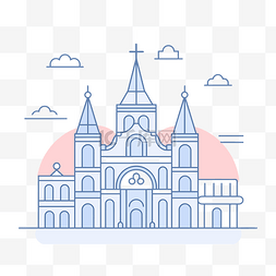 新奥尔良大教堂矢量图