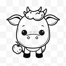 独角兽线条图片_如何画奶牛 孩子 可爱的动物 奶牛
