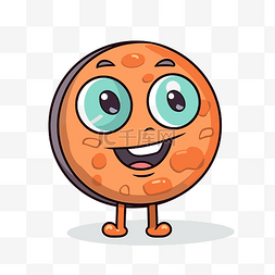 大眼睛卡通人物图片_分剪贴画一个橙色形状的饼干人物