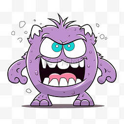 概述愤怒的怪物卡通人物矢量手绘
