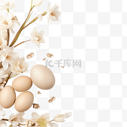 彩蛋组合图片_复活节浅米色组合物，配有鸡蛋和