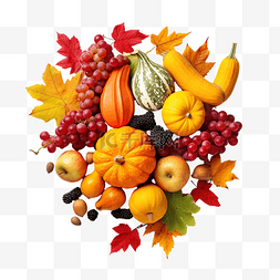 感恩节概念与秋季水果和葫芦