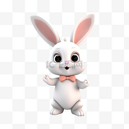 耳朵模型图片_可爱的兔子 3d 模型插图