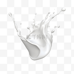 乳白色液体图片_牛奶喷射乳白色飞溅矢量现实液体