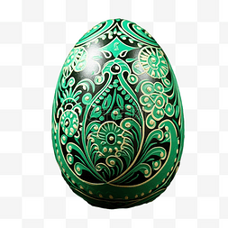 复活节彩蛋图片_复活节彩蛋PNG上的绿色和曲线线画