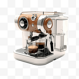 咖啡机图片_3d 插图咖啡机