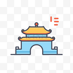 中国门户图标韩国寺庙插图 zentype 