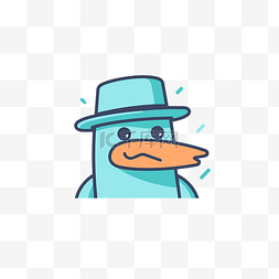 戴着帽子的蓝色小鸟，上面戴着帽