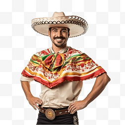 穿着墨西哥民族服装的男人