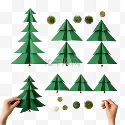 环保纸工艺圣诞树花环的制作过程