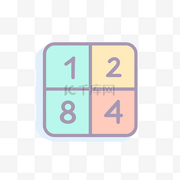 拼图块图片_带有数字的数字拼图图标 向量