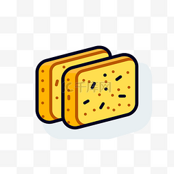 面包的图标，一侧有奶酪，另一侧