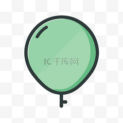 气球小图标图片_派对图标的小绿色气球 向量