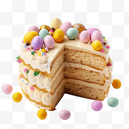 复活节蛋糕加鸡蛋