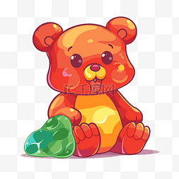 可爱的小熊元素图片_软糖熊剪贴画可爱的毛绒熊与枣糖