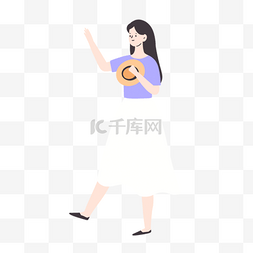 女生节图片_白色裙子长发女生